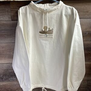 Wek Ladies Pullover Sweatshirt “Charleston” Sz XS White with embroidered emblem